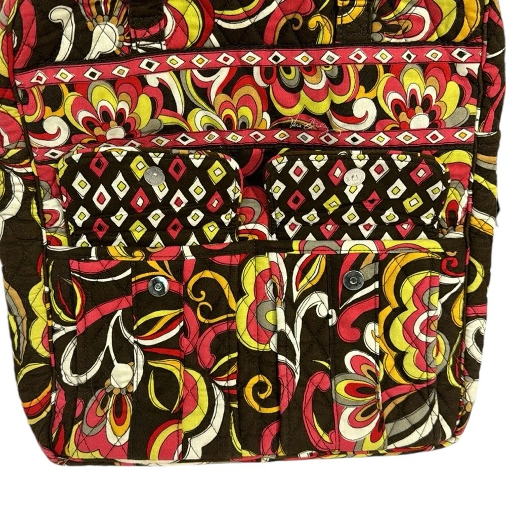 Vera Bradley Puccini Double Handle Shoulder Tote Purse Bag Double Front Pockets